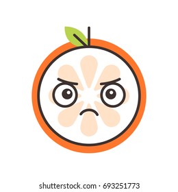 Angry Face Emoji Angry Orange Fruit Stock Vector (Royalty Free ...