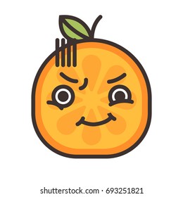 Angry Face Emoji Angry Orange Fruit Stock Vector (royalty Free 