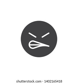 Angry face emoji vector icon. filled flat sign for mobile concept and web design. Grimacing Face emoticon glyph icon. Symbol, logo illustration. Vector graphics