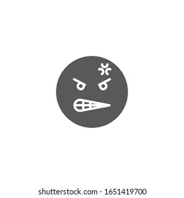Angry face emoji vector icon symbol isolated on white background