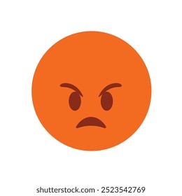 Ilustração de vetor emoji face irritada vermelha