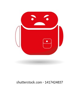 Angry face emoticon / emoji vector symbol