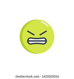Angry Face emoticon flat icon, Grimacing Face emoji vector sign, colorful pictogram isolated on white. Symbol, logo illustration. Flat style design