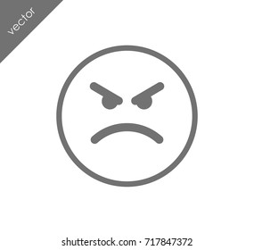 angry face emoticon icon