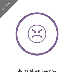 angry face emoticon icon