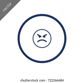 angry face emoticon icon