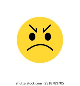 Angry face emoticon, Vector and Illustration.