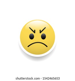 Angry face emoticon,Vector and Illustration.
