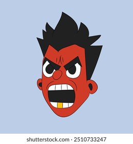 angry face emotion face character illustration cartoon