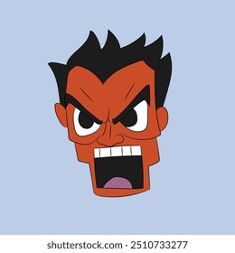 angry face emotion face character illustration cartoon