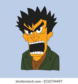 angry face emotion face character illustration cartoon