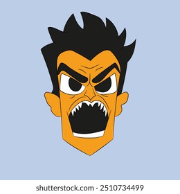 angry face emotion face character illustration cartoon