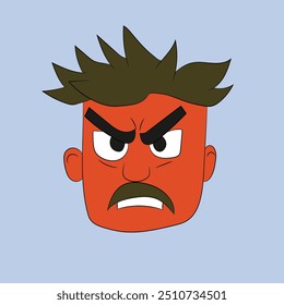 angry face emotion face character illustration cartoon