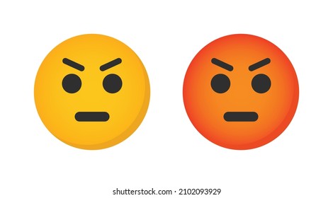 Icono de emoción de cara enojada. Ilustración vectorial de emoji mezquino.