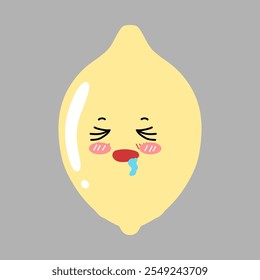 angry face expression lemon cartoon character design