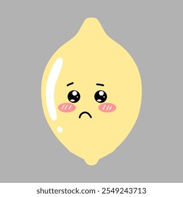 angry face expression lemon cartoon character design