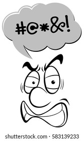 Cara enojada con ilustración de expresiones