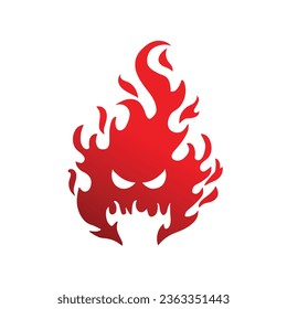 
Angry face in a fire ghost.