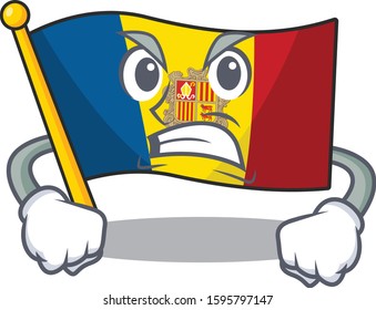 angry face flag andorra Scroll cartoon character design