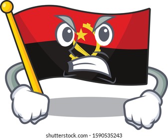 angry face flag angola Scroll cartoon character design