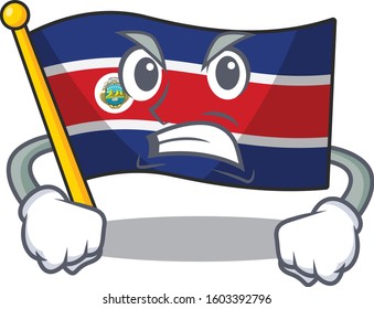 angry face flag costa rica Scroll cartoon character design