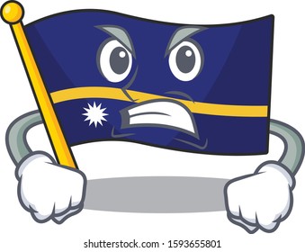 angry face flag nauru Scroll cartoon character design
