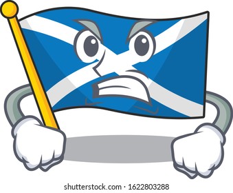 angry face flag scotland Scroll cartoon character design