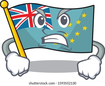 angry face flag tuvalu Scroll cartoon character design
