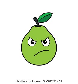 Angry face guava vector art design white background