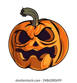 angry face helloween pumpkin. vector design