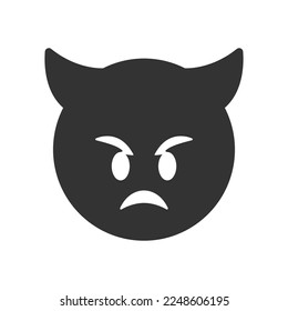 Angry face with horns icon isolated on white background. Goblin symbol modern, simple, vector, icon for website design, mobile app, ui. Vector