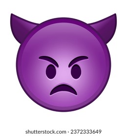 Angry face with horns Large size of yellow emoji smile