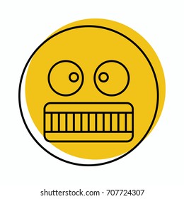 Angry face icon in doodle style vector illustration for design and web isolated on white background. Emoticon vector object for label and advertising