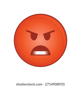 Icono de cara enojada que expresa rabia, frustración o agresión, adecuado para emociones, reacciones, advertencias o conceptos de Comentarios negativo en el diseño digital.