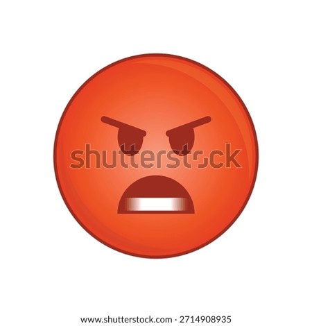 Angry face icon expressing rage, frustration, or aggression, suitable for emotions, reactions, warnings, or negative feedback concepts in digital design.