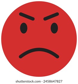 angry face icon in flat style