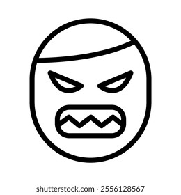 Angry face icon line style. vector illustration graphic