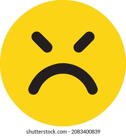 Angry Face icon. Signs symbol set yellow