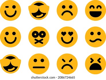 Angry Face icon. Signs symbol set Smiley face emoji icons yellow.