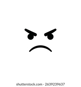 Angry face icon simple minimalist design.