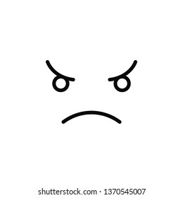 angry, face icon. Simple thin line, outline vector of Emotion icons for UI and UX, website or mobile application