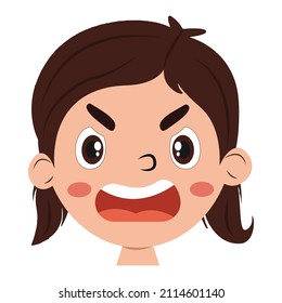 Angry face. Angry icon. Vector illustration.