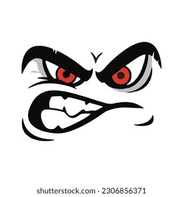 Angry face illustration easily editable vector eps.