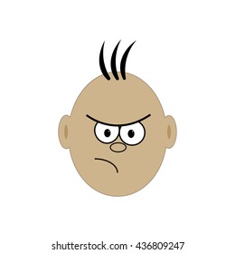 Angry face illustration. Emotional face. Vector illustration