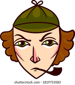 Angry face, illustration, vector on white background