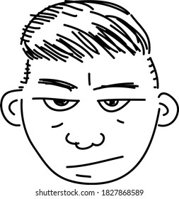Cara furiosa de ilustración vectorial de hombre