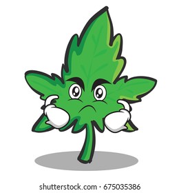Angry face marijuana character cartoon
