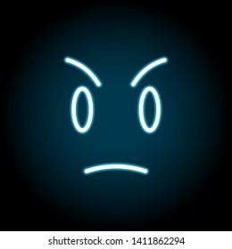 angry, face neon icon. Simple thin line, outline vector of Emotion icons for UI and UX, website or mobile application