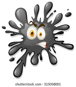 Angry face on black splash illustration
