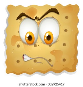 Cara enojada en la ilustración de la cookie